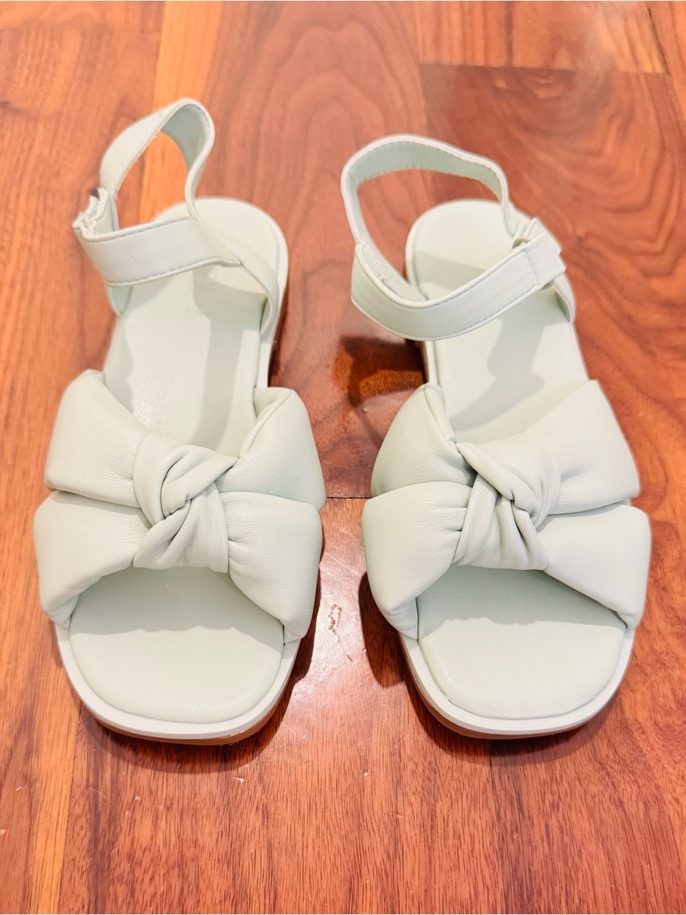 Girls Knot Front Ankle-Strap Sandals — Light Mint - NWOT!